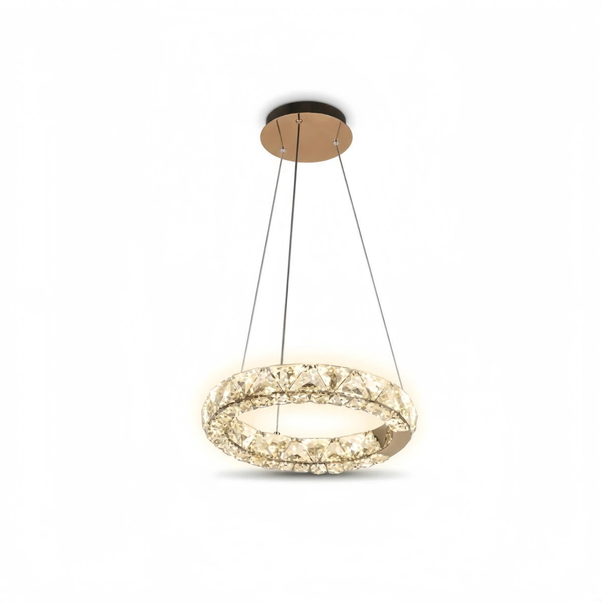 Excelis Rose Gold Crystal Chandelier – Exquisite Crystals with Warm Ambient Glow